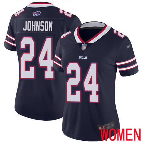 Women Buffalo Bills 24 Taron Johnson Limited Navy Blue Inverted Legend NFL Jersey